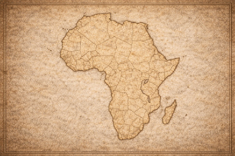 Karte Afrikas mit Schriftregionen