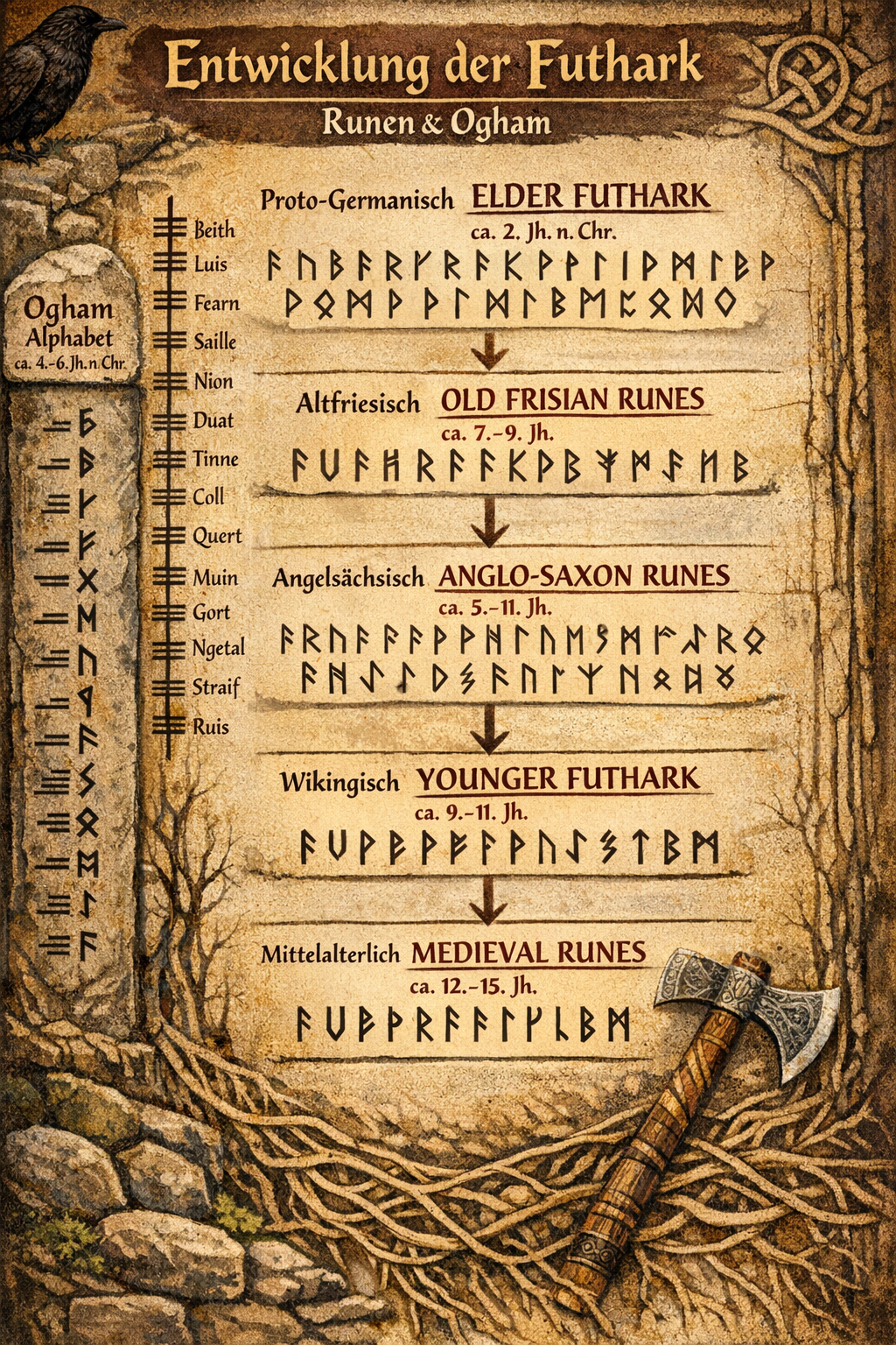 Germanen mit frühen Schriftzeichen