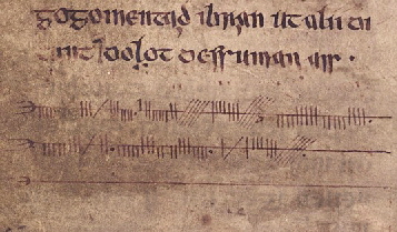 Ogham-Schrift in einem Buch