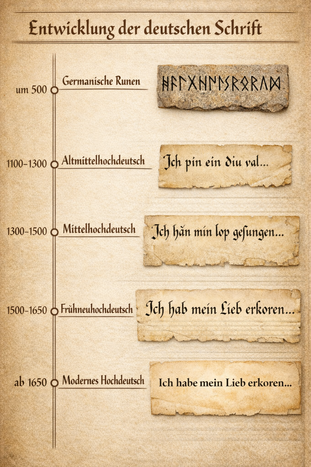 Übersicht der deutschen Sprachstufen