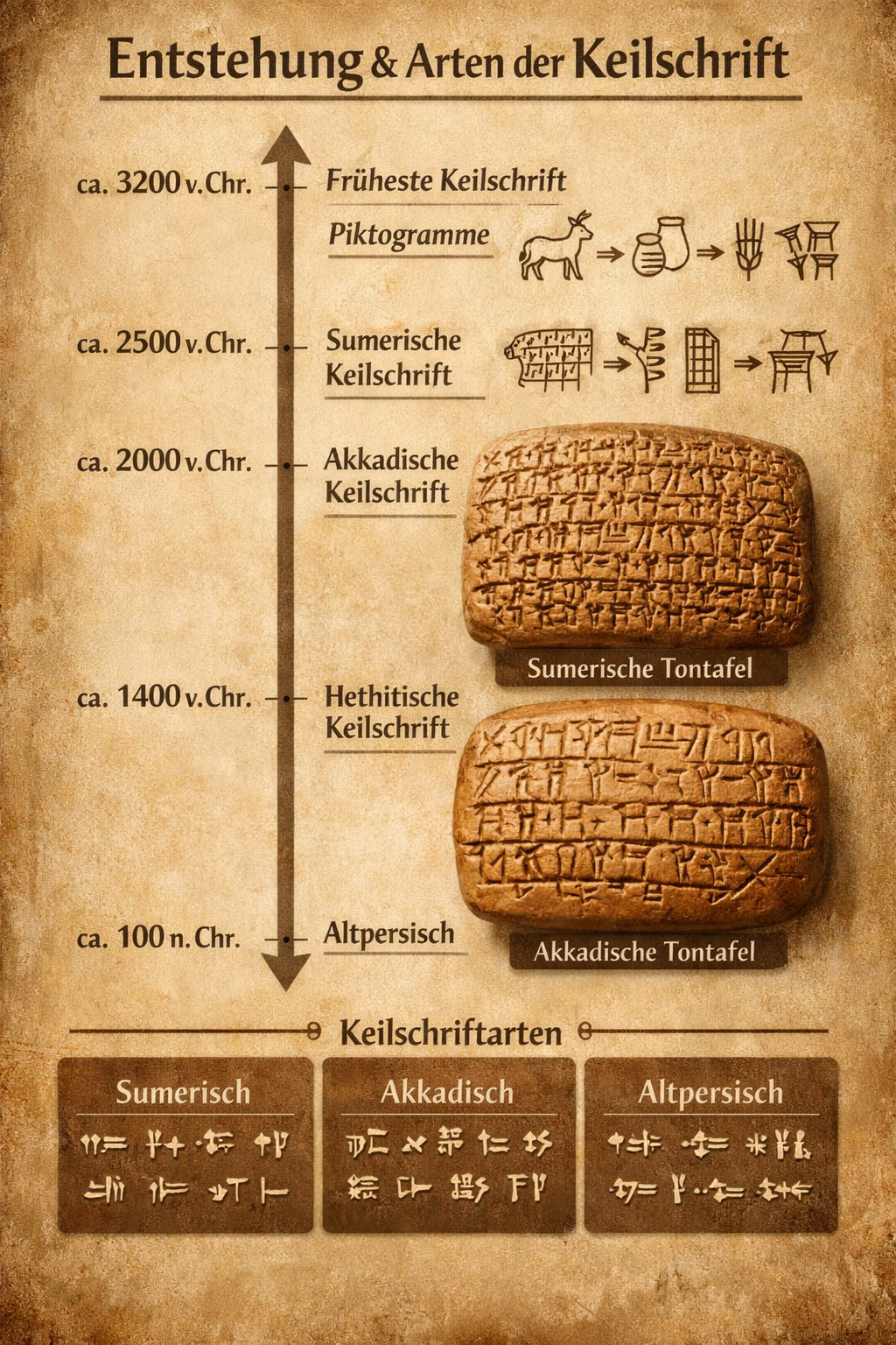 Tontafel mit Keilschriftzeichen