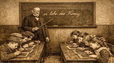 Schule um 1888 mit Kurrentschrift